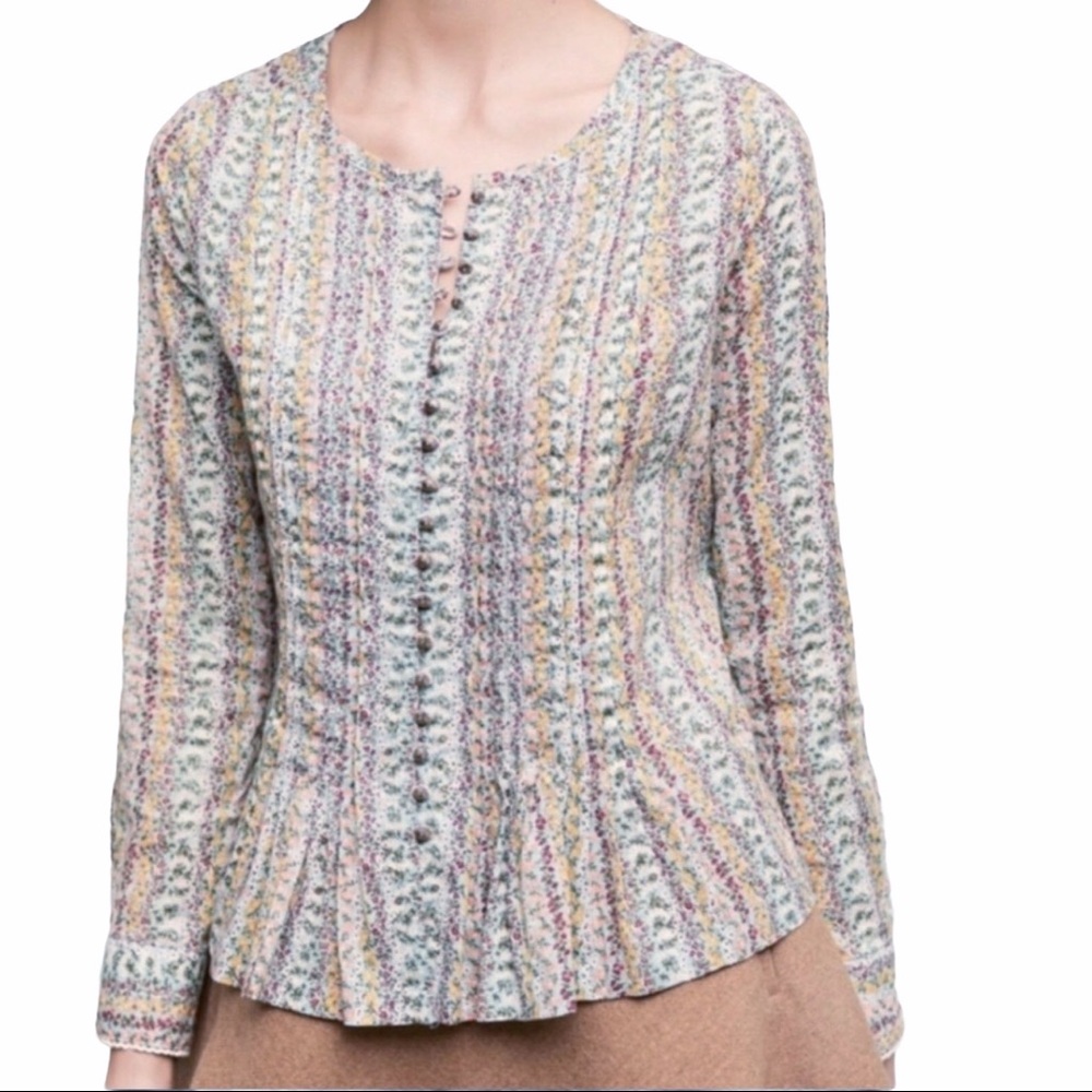 Anthropologie Maeve Gelise Micro Floral Cottagecore Top XS
